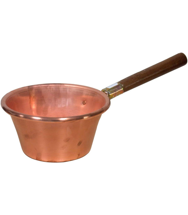 Home Paiolo Kochkessel mit Holzgriff, Rund, Kupfer, 26 cm