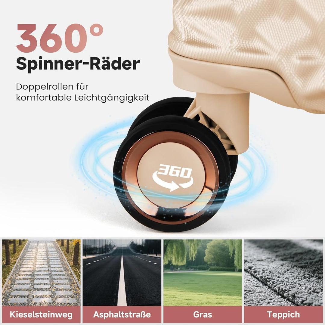 HOMELUX Kofferset 3 Teilig Hartschale Reisekoffer ABS Leicht Trolley Rollkoffer Hartschalenkoffer Se