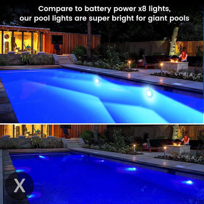 LED Poolbeleuchtung Unterwasser für Aufstellpool, 10W RGB Dimmbar Farbwechselnde Einhänge Poolschein