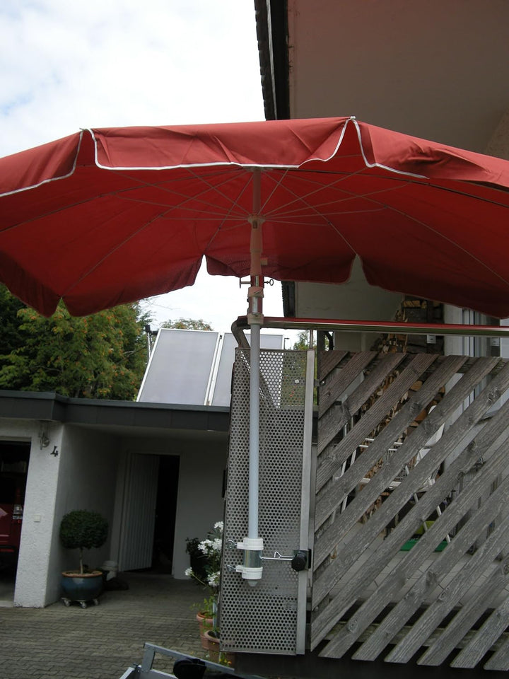 1 Stück - Balkonschirmhalterung mit 11 + 6 cm Abstands Schirmhalter - Holly patentiert - für BEFESTI