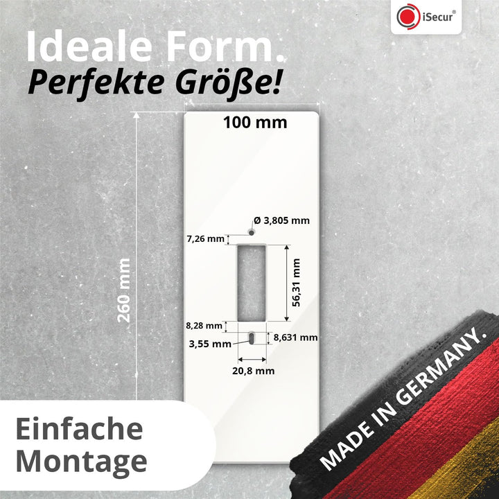 iSecur Personalisierte Blende passend für Ring Videotürklingel aus Acryl weiss I Doorbell Pro 2 I Kl
