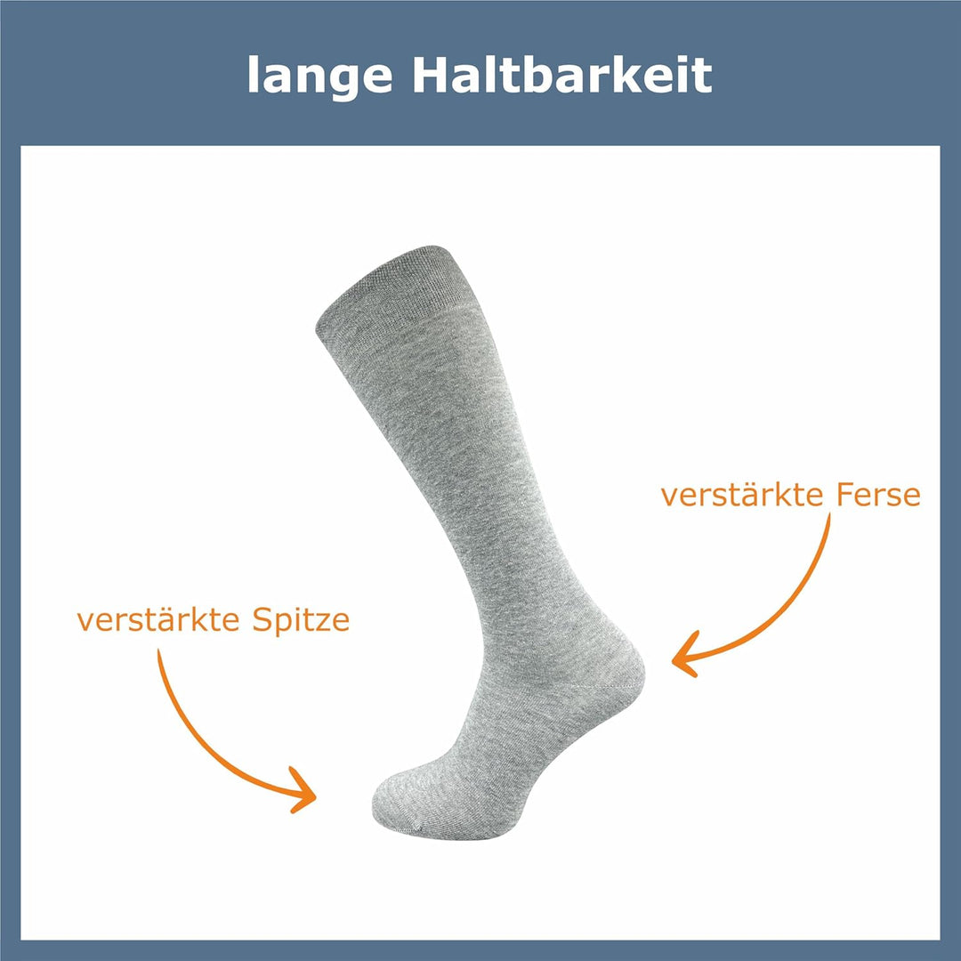 GAWILO Damen & Herren Kniestrümpfe (4 Paar) lange Socken mit Komfortbund aus 80% Baumwolle | kein Ve