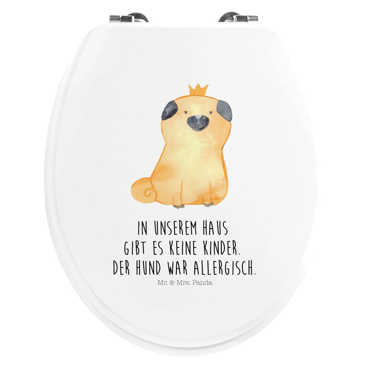 Mr. &amp; Mrs. Panda Motiv WC Sitz Mops Krone - Geschenk, Hunderasse, kinderlos, allergisch, Hundebesitz