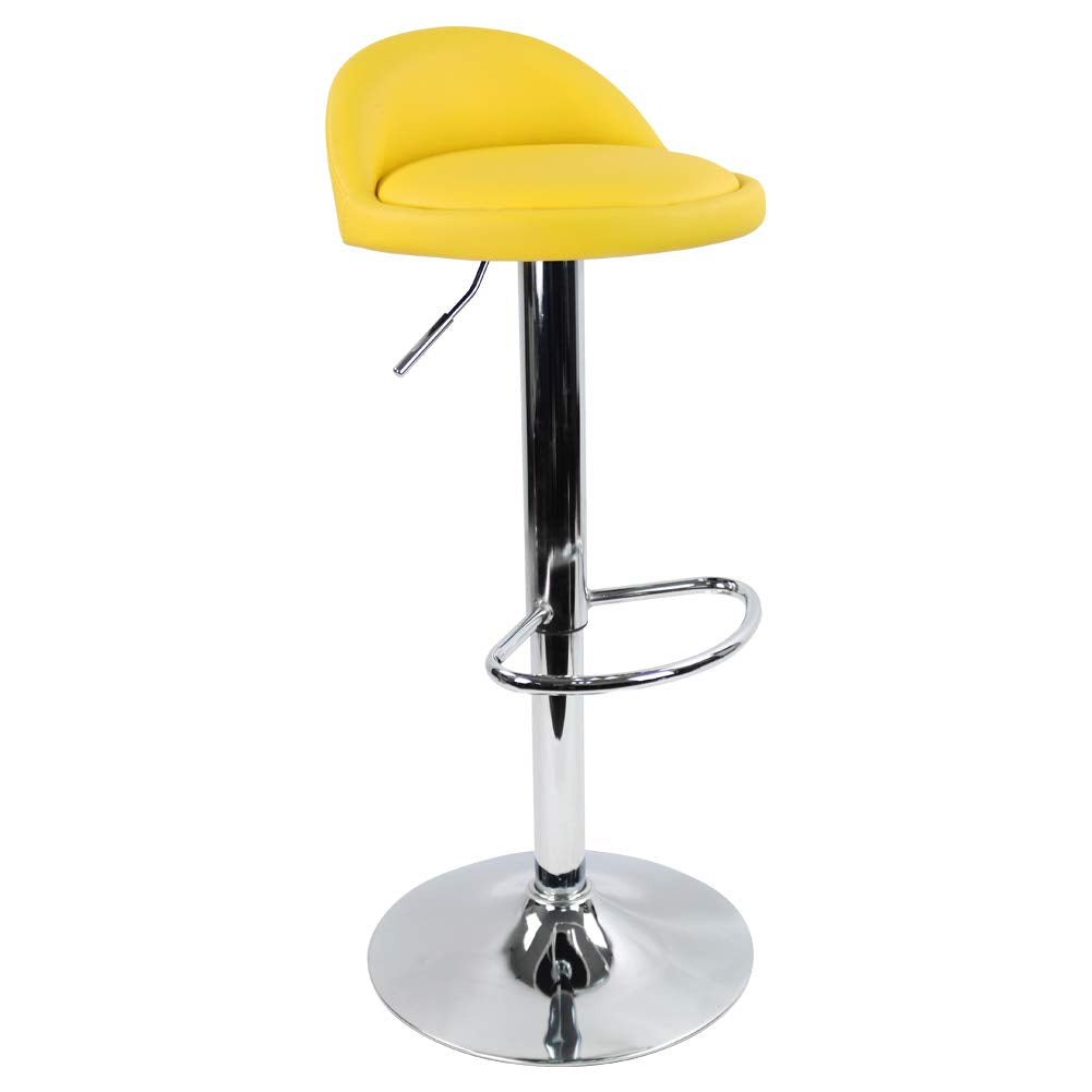 KKTONER Barhocker Tresenhocker höhenverstellbar 60-80cm mit Fussstütze PU Leder Gelb, Gelb