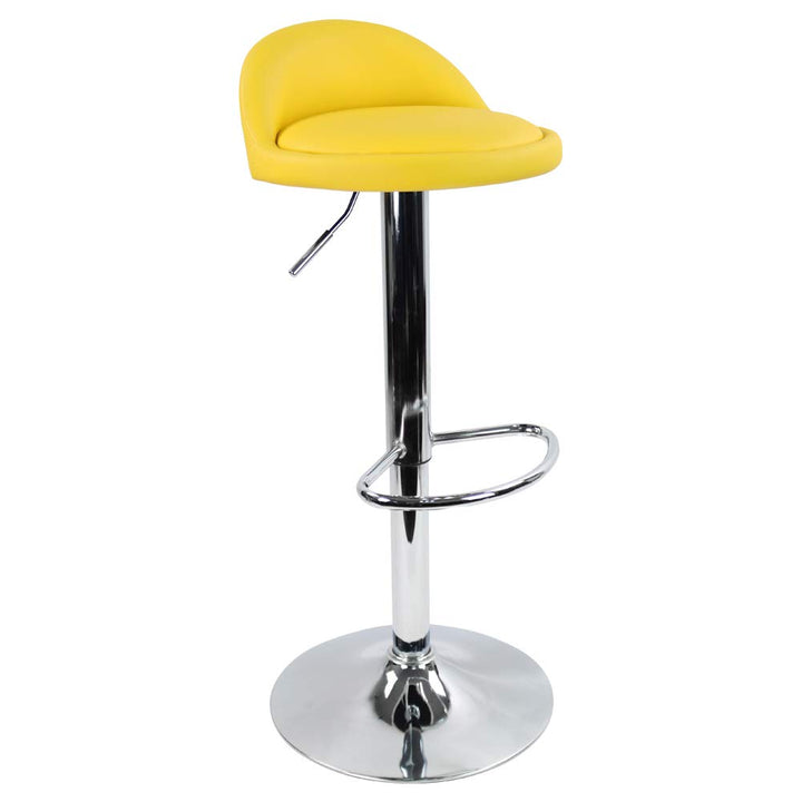 KKTONER Barhocker Tresenhocker höhenverstellbar 60-80cm mit Fussstütze PU Leder Gelb, Gelb