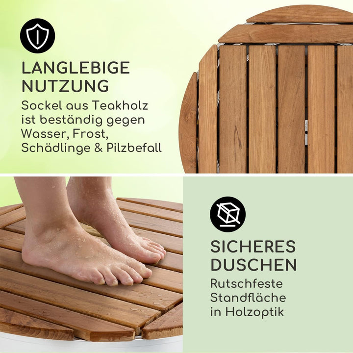 blumfeldt Cool Breeze - Gartendusche, Campingdusche, WPC, Aluminium, Holzoptik, Tragegriff, Gartendu