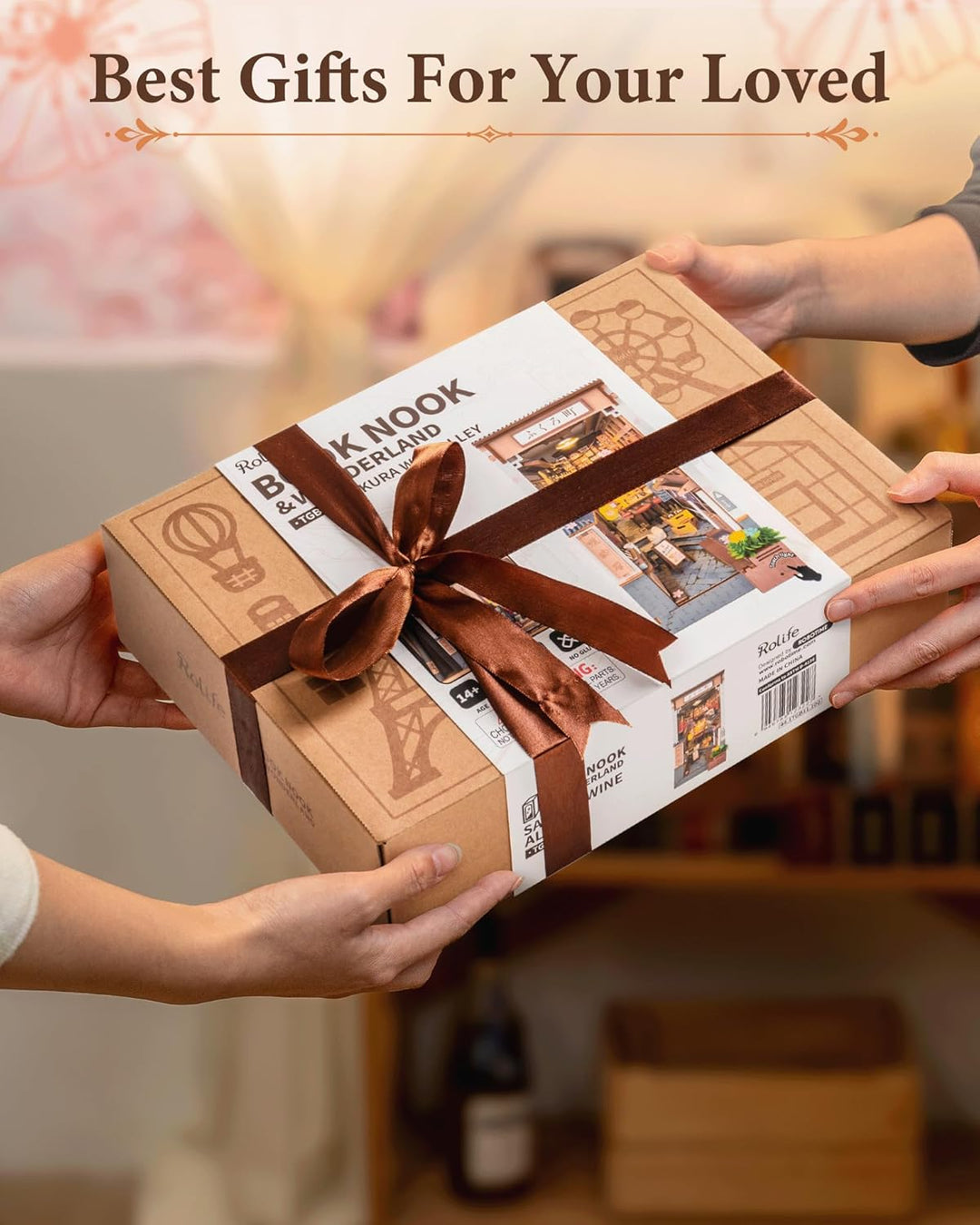 Rolife Book Nook Kit Sakura Weinallee Booknook Japanischer Stil Izakaya DIY Miniaturhaus Kit für Erw
