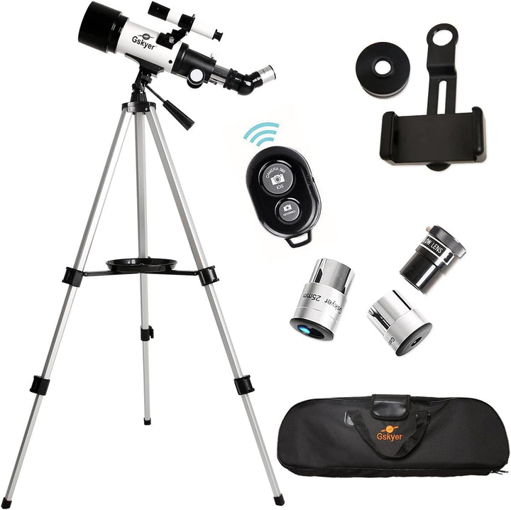Gskyer Teleskop, 70 mm Öffnung 400 AZ-Mount Astronomisches Refraktions für Kinder und Anfänger- Reis