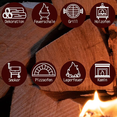 Flameup Brennholz Buche Kaminholz 30 cm Holz 25 kg Für Ofen und Kamin Kaminofen Feuerschale Grill Fe