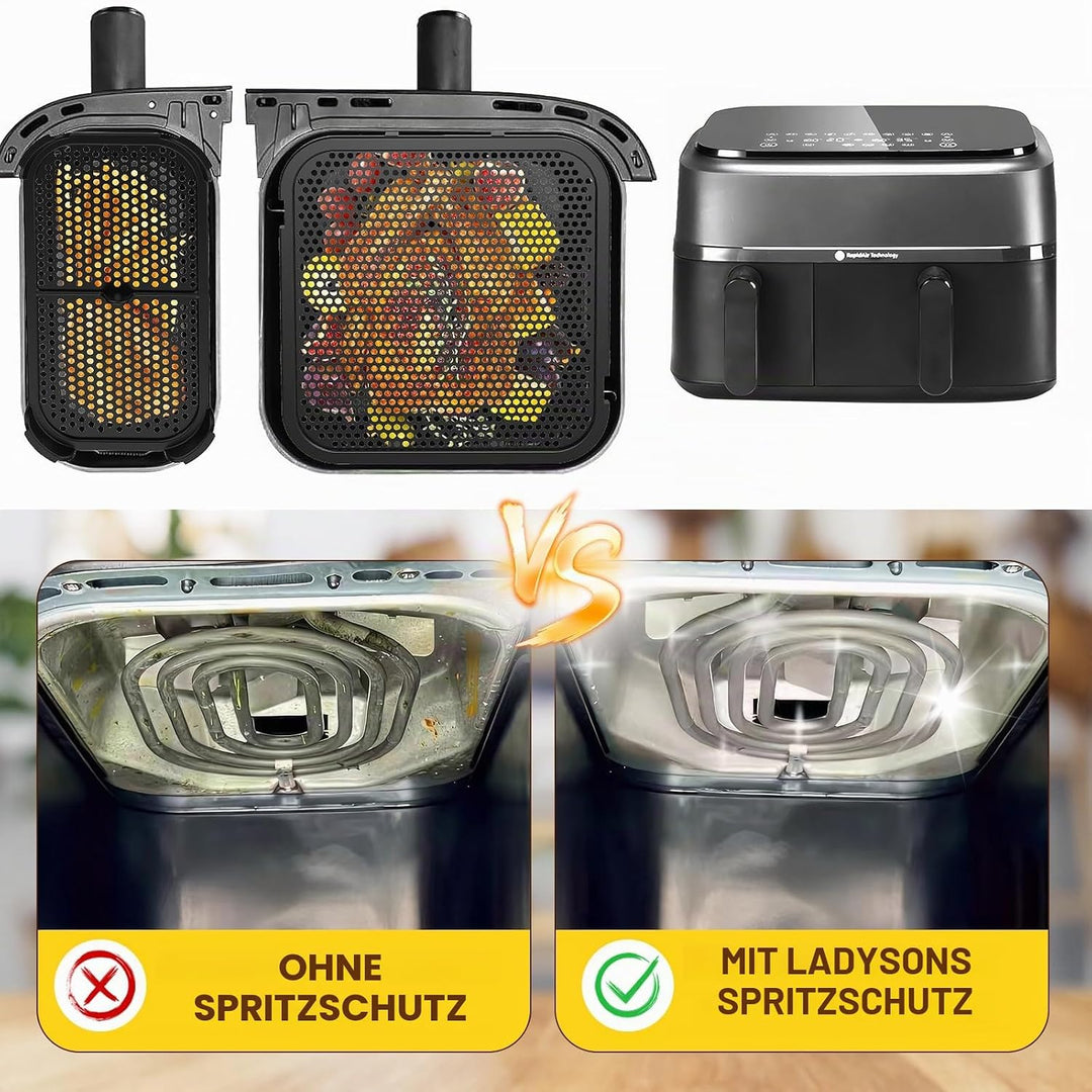 2 Stück Silikon Spritzschutz für Airfryer,Spritzschutz Kompatibel mit Philips Airfryer N350,Heissluf