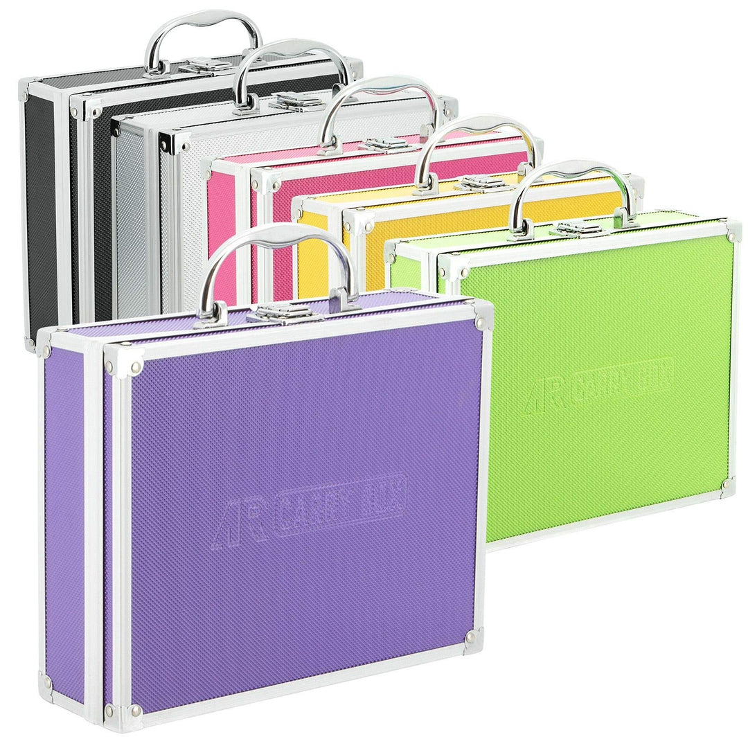 AR Carry Box® Kleiner Alukoffer Werkzeugkoffer Aluminium Koffer leer 260x210x80mm Farbe Alu/Lila, Li