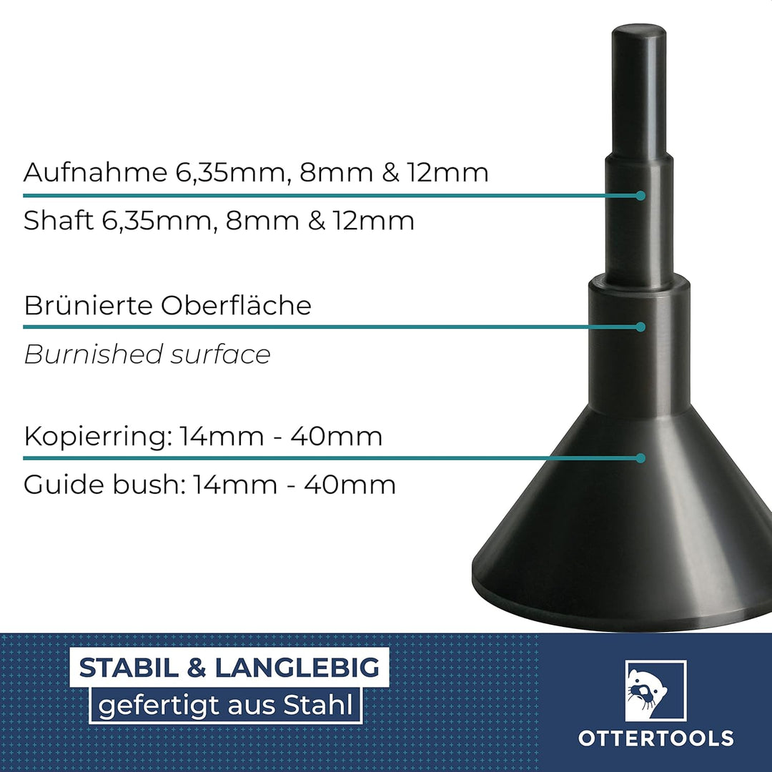 Stahl Zentrierdorn/Zentrierhilfe für Kopierringe an Oberfräsen 40 mm - ZH40 Legierter Stahl 40 mm, L