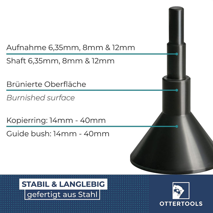 Stahl Zentrierdorn/Zentrierhilfe für Kopierringe an Oberfräsen 40 mm - ZH40 Legierter Stahl 40 mm, L