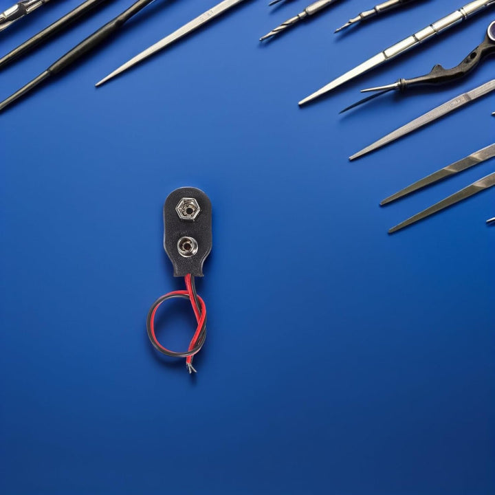 9v Batterieclip mit Kabel Schwarz 10cm Kunststoff 50 Stück Metall