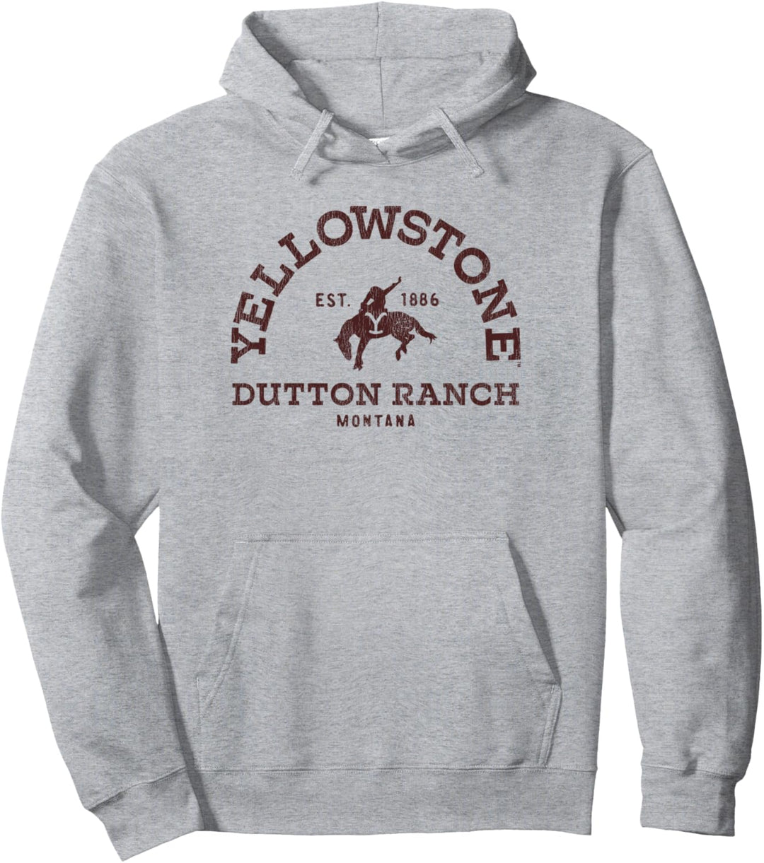 Yellowstone Dutton Ranch Montana Distressed Horse Riding Pullover Hoodie