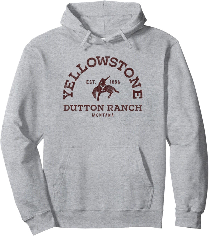 Yellowstone Dutton Ranch Montana Distressed Horse Riding Pullover Hoodie