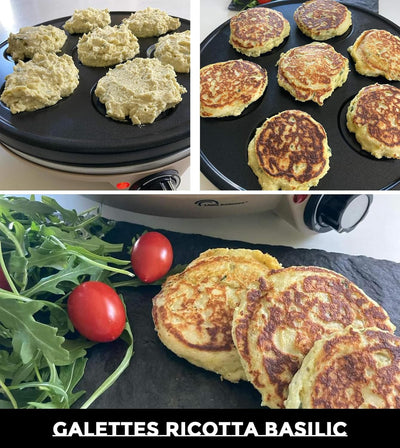 LITTLE BALANCE 8694 Crêpe-Pfanne Duo 1000 Muskatnuss, elektrische Crêpe und Pfannkuchen, 2 herausneh