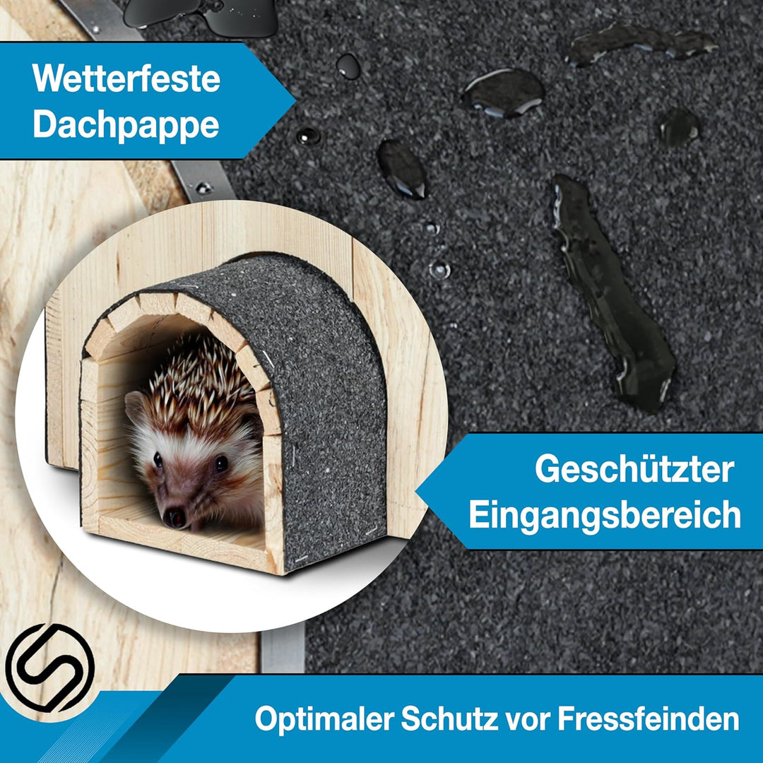 Iglu Igelhaus Winterfest [SCHÜTZT VOR FRESSFEINDEN] - inkl. Dachpappe für optimalen Wetterschutz - P