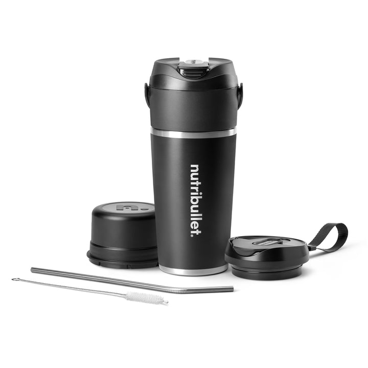 nutribullet Flip tragbarer Mixer, 590ml isolierter Edelstahlbecher, hält bis zu 24 Stunden kalt, mix