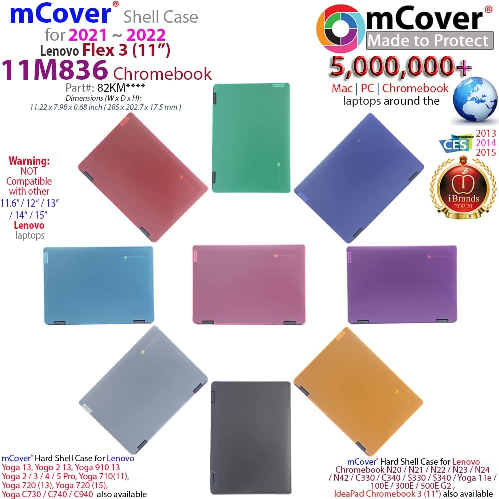 mCover Hard Case NUR kompatibel mit Lenovo Chromebook Flex 3 Modell 11M836 (29,5 cm) (11,6 Zoll) 2-i