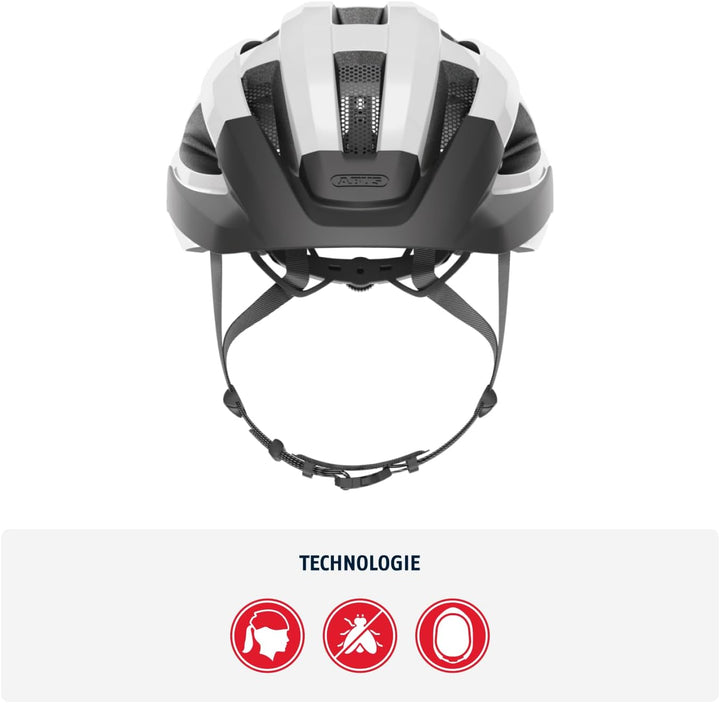 ABUS Rennradhelm Macator - sportiver Fahrradhelm für Einsteiger - auch für Zopfträger/-innen - für D