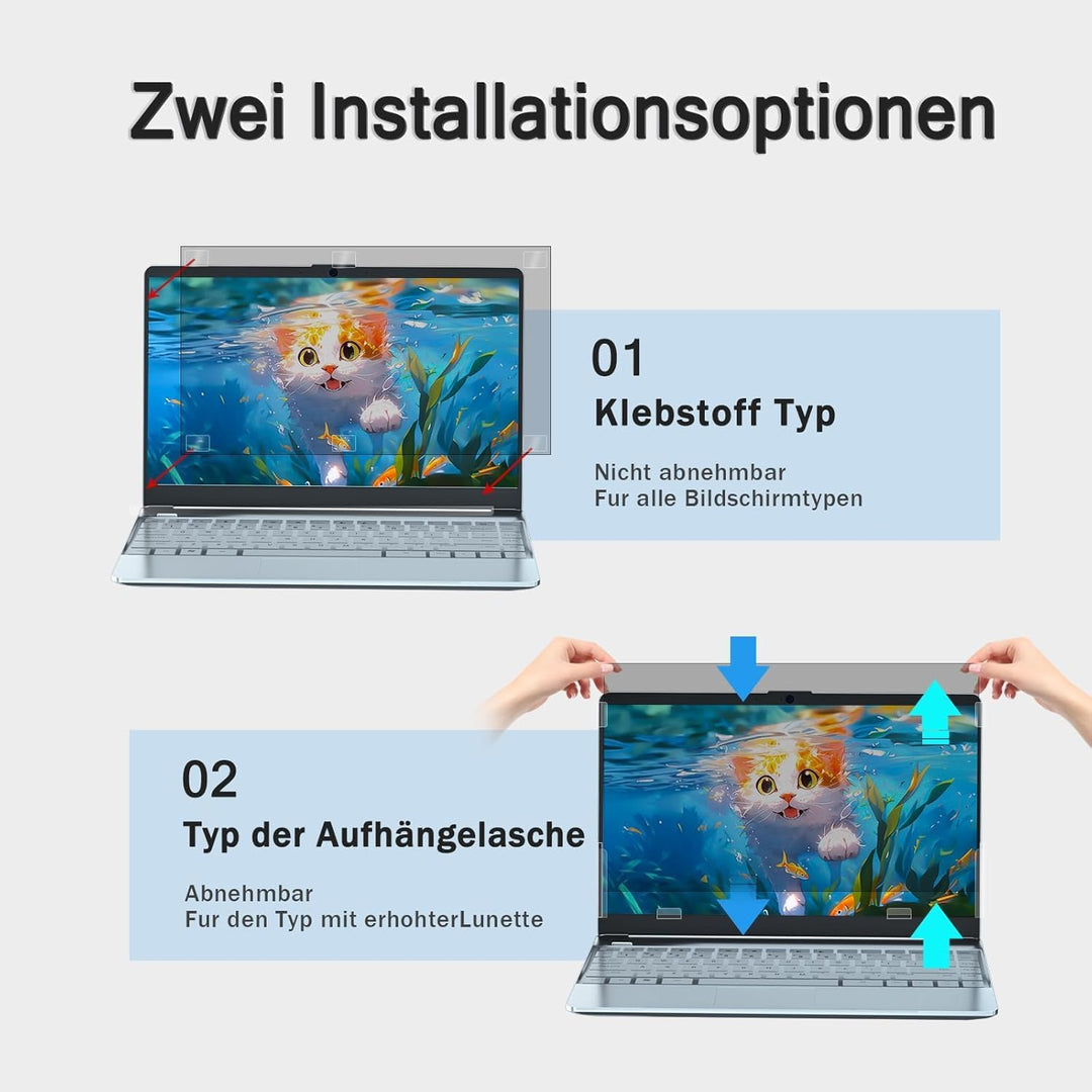 STARY 15,6 Zoll Laptop Sichtschutzfolie für 16:9,Abnehmbarer Anti Spy Bildschirm Blickschutzfolie,15