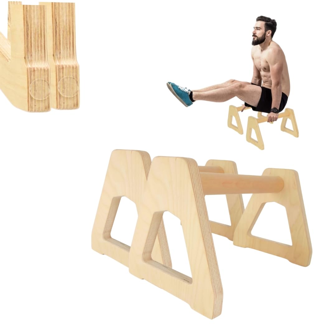 Push-Up Handles – Ergonomische Liegestützgriffe aus Holz für Calisthenics, Krafttraining & Yoga, sta