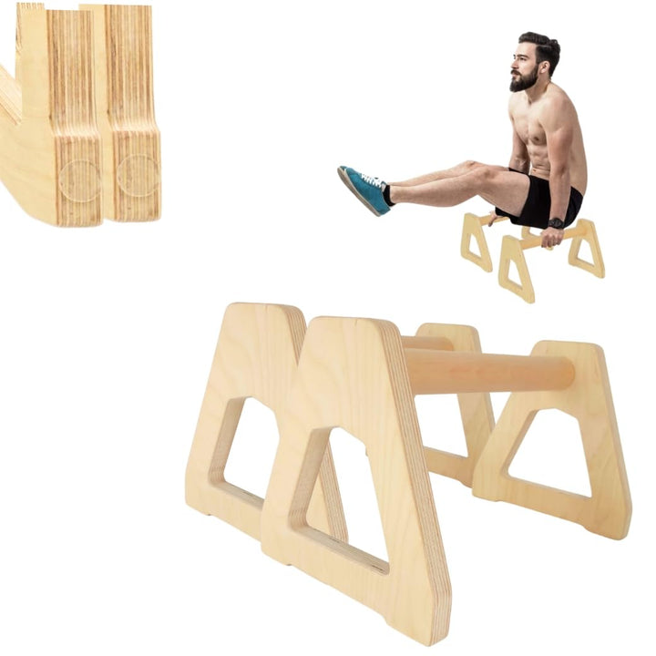Push-Up Handles – Ergonomische Liegestützgriffe aus Holz für Calisthenics, Krafttraining & Yoga, sta