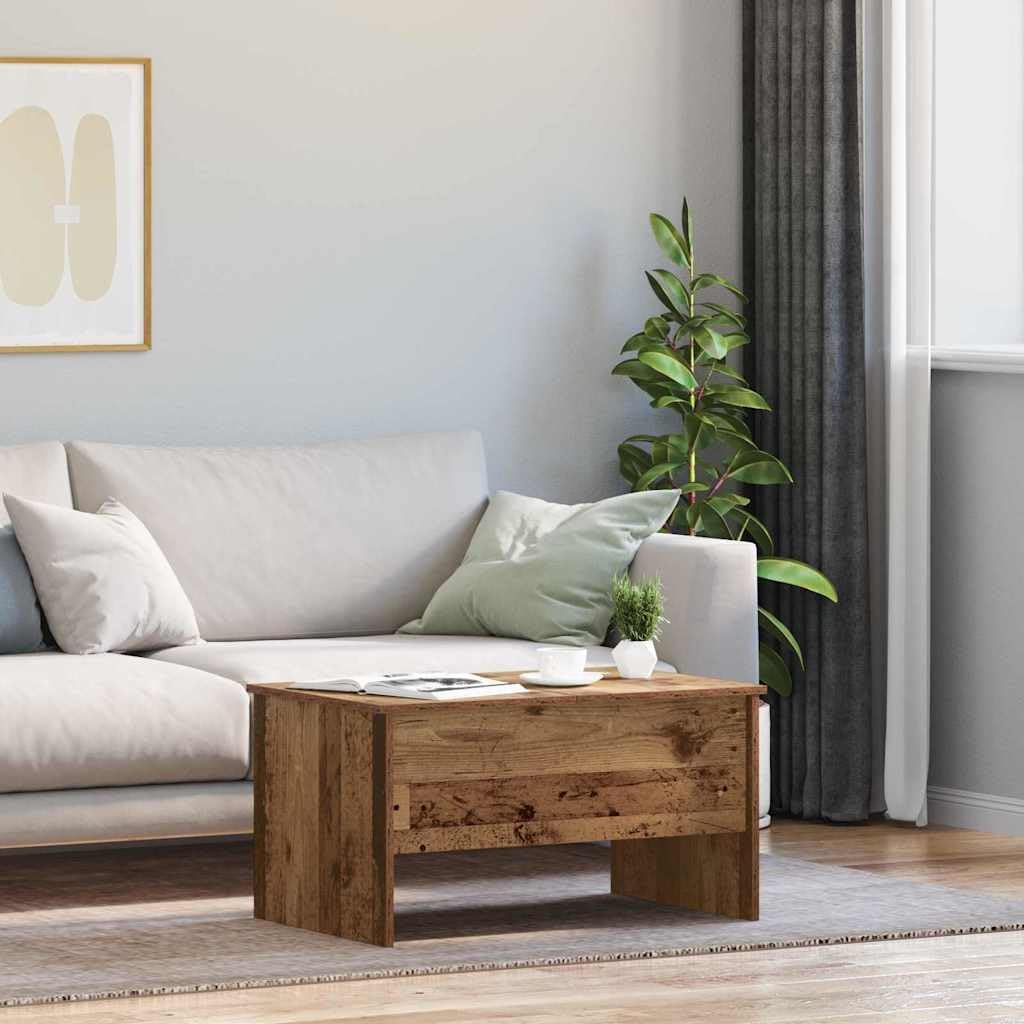 vidaXL Couchtisch Altholz 80 x 50,5 x 42,5 cm Holzwerkstoff, Eleganter Wohnzimmertisch, rechteckiges