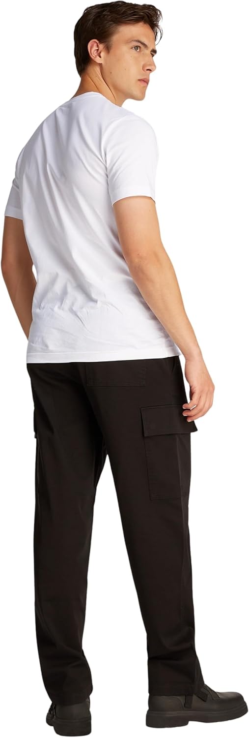 Calvin Klein Jeans Herren Badge Turn Up Sleeve Kurzarm Strickoberteile XL Bright White, XL Bright Wh
