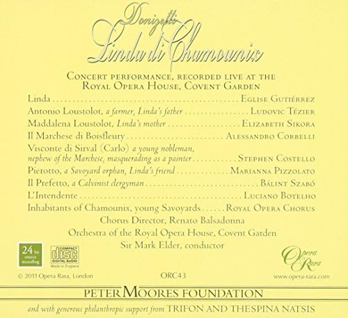 Donizetti: Linda di Chamounix, Audio-CD