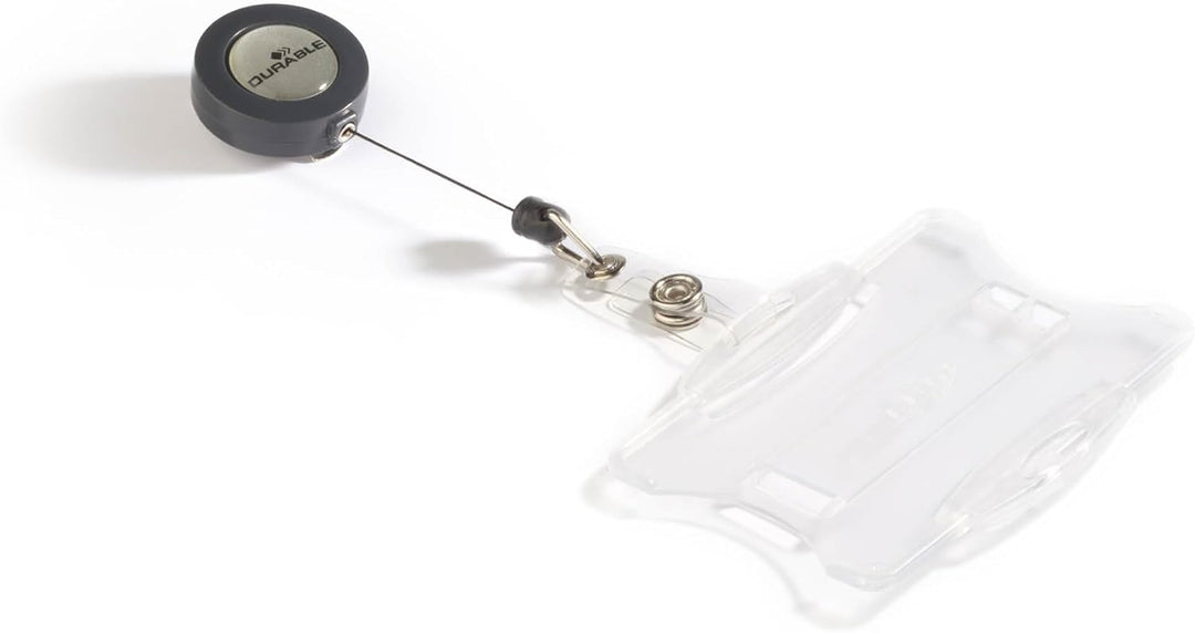 Durable Namensschild mit Ausweiskartenhalter für Betriebs-/Sicherheitsausweis, transparent, Packung