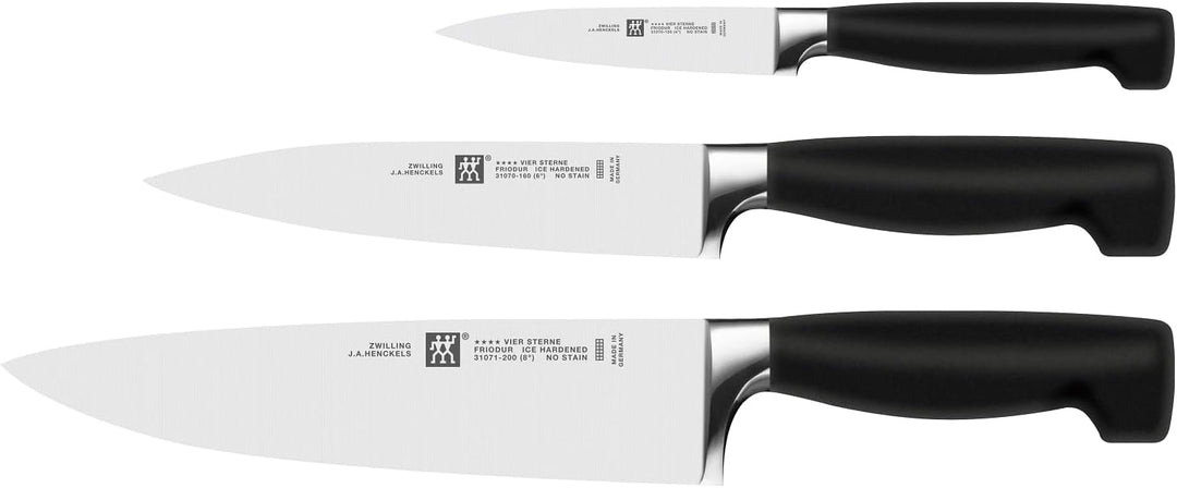 ZWILLING 1002238 Messer-Set, 3-tlg., Spick-/Garniermesser, Fleischmesser, Kochmesser, Rostfreier Spe