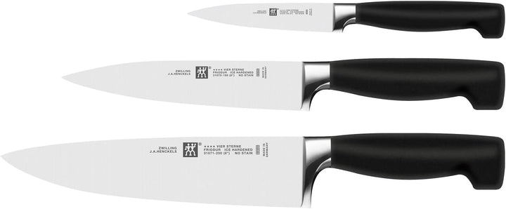 ZWILLING 1002238 Messer-Set, 3-tlg., Spick-/Garniermesser, Fleischmesser, Kochmesser, Rostfreier Spe