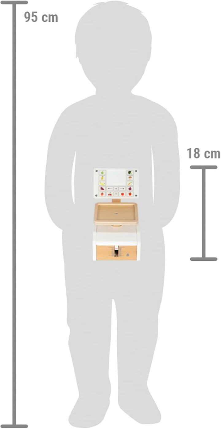 small foot Waage Fresh aus Holz, multifunktionales Zubehör für Kaufladen, Rollenspielzeug, ab 3 Jahr