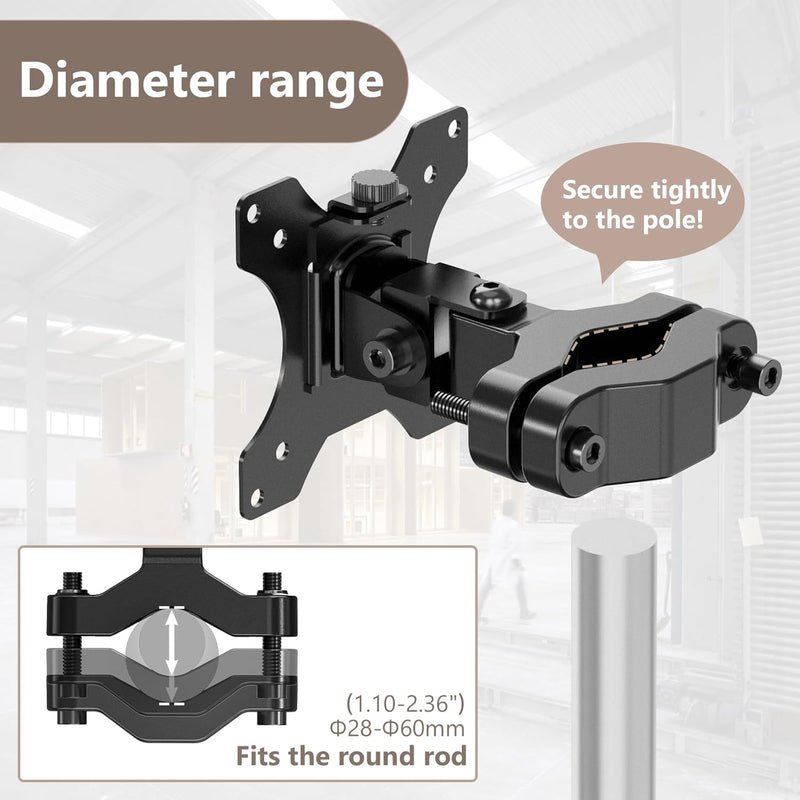 WORLDLIFT Universalhalterung Masthalterung für 17"-32" Bildschirme Unterstützt bis zu 8kg, Full Moti