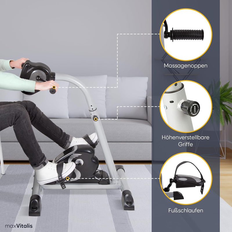 maxVitalis 2in1 Arm und Beintrainer mit Motorunterstützung, Elektro Heimtrainer höhenverstellbar, pa