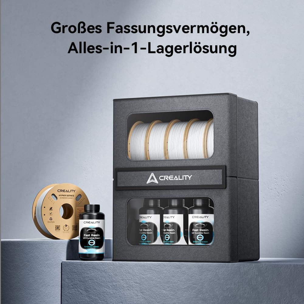 Creality Filament Trocknungsbox, 3D Filament Aufbewahrung mit Magnetverschluss, Feuchtigkeits & Stau