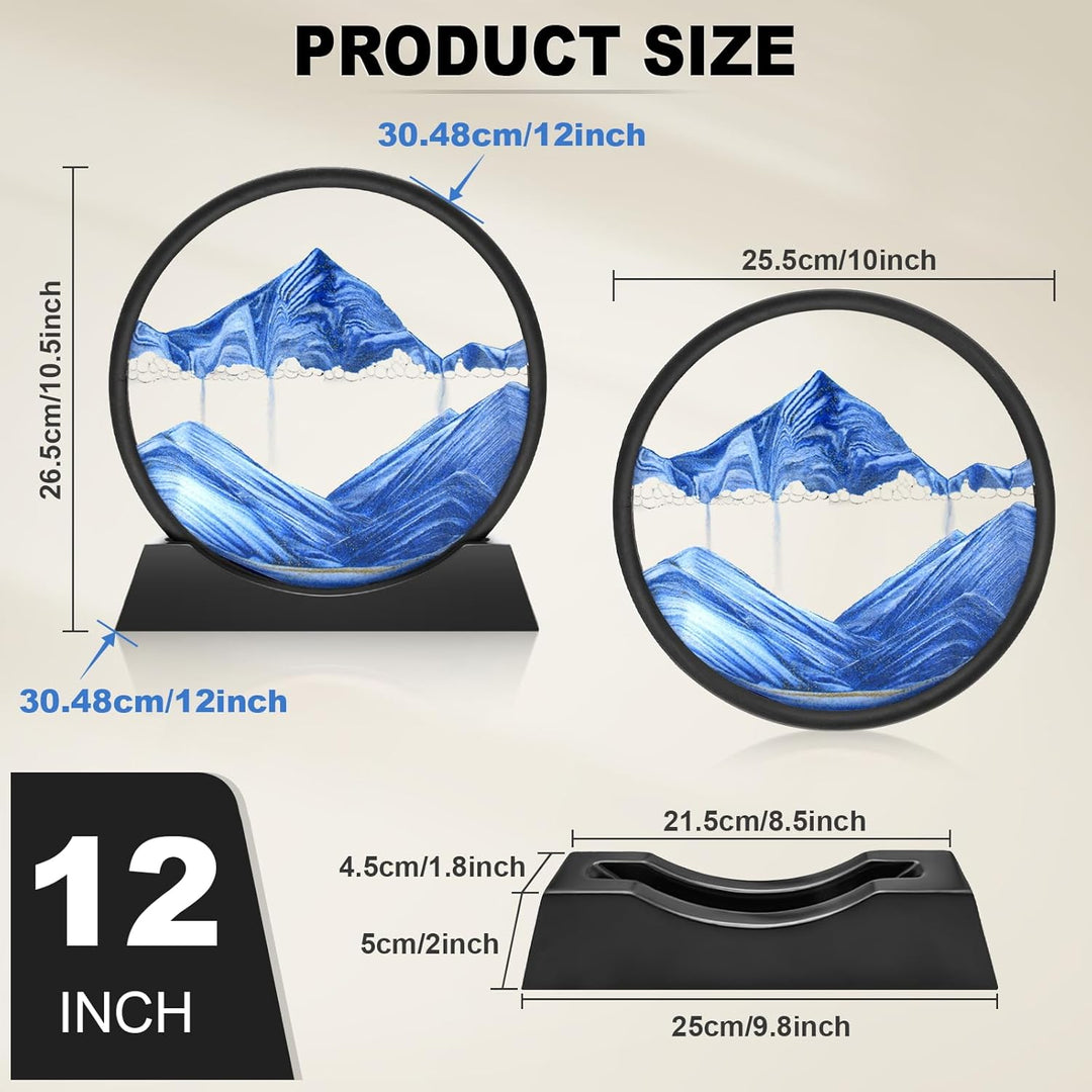 Wai Danie Sandbilder zum Drehen 3D Sandscape - die Sandkunst in Tiefsee Fliessende Sandmalerei Gesch