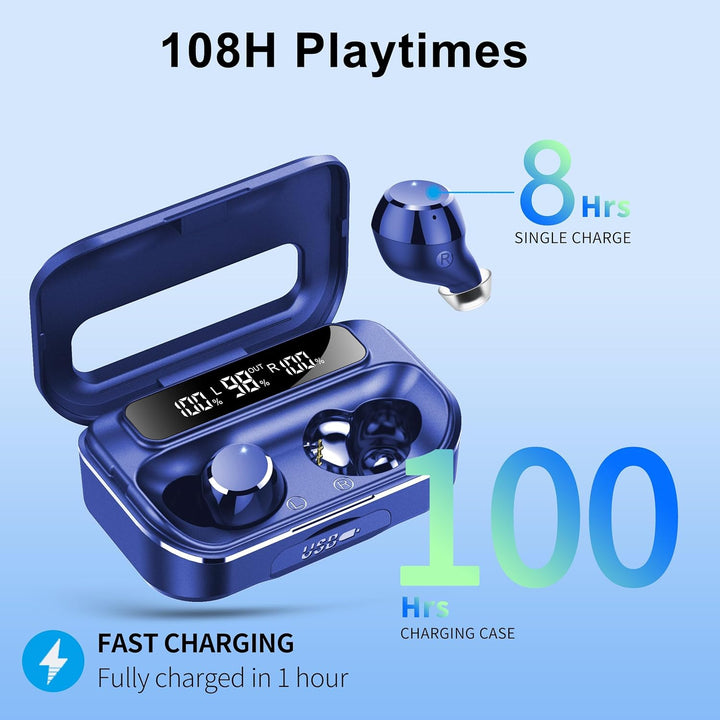 Bluetooth Kopfhörer,Kopfhörer Kabellos Bluetooth 5.3 In Ear Kopfhörer mit 4 ENC Noise Cancelling Mic