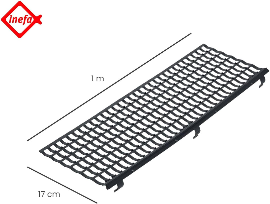 INEFA 30x Laubfangstreifen-Set Dachrinnen Laubschutz 100cm, NW100-150 (Ø100-160mm) Schwarz Dachrinne