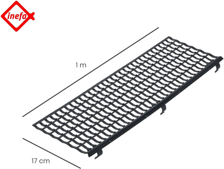 INEFA 30x Laubfangstreifen-Set Dachrinnen Laubschutz 100cm, NW100-150 (Ø100-160mm) Schwarz Dachrinne