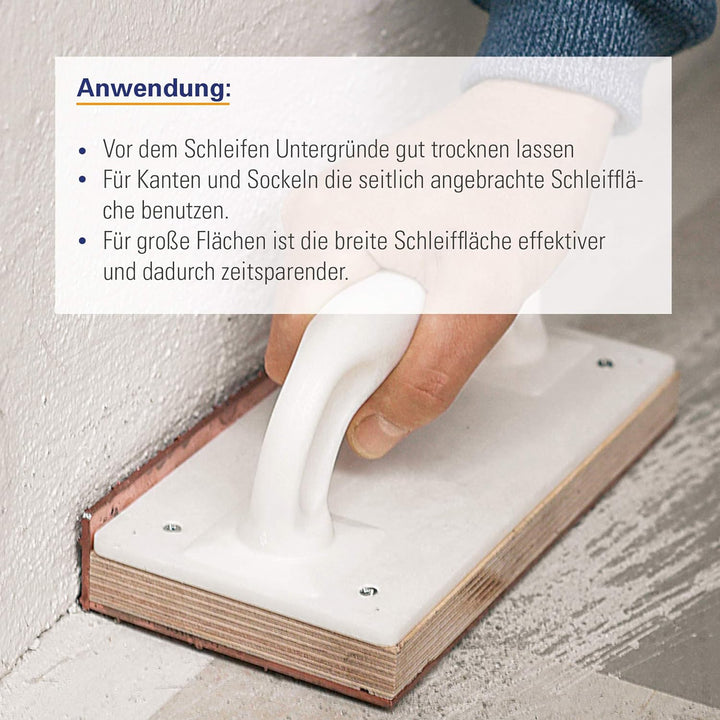 Karl Dahm Handschleifer aus Hartmetall mit Körnung 2 I Handrutscher schwere Ausführung I Fliesenlege