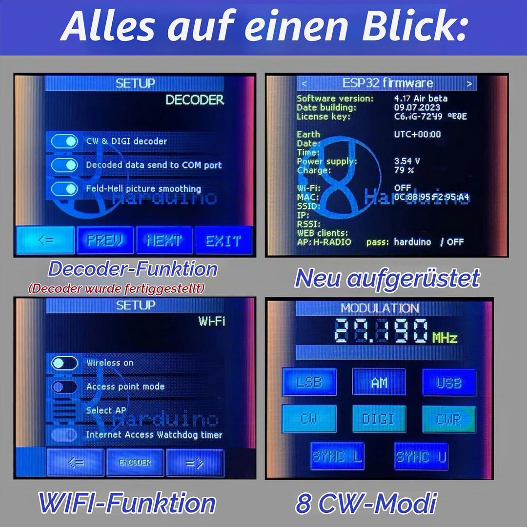 Irfora ATS-25MAX Decoder V2 2,4-Zoll-Touchscreen Tragbarer Vollband-Radioempfänger mit HAM-Frequenzm