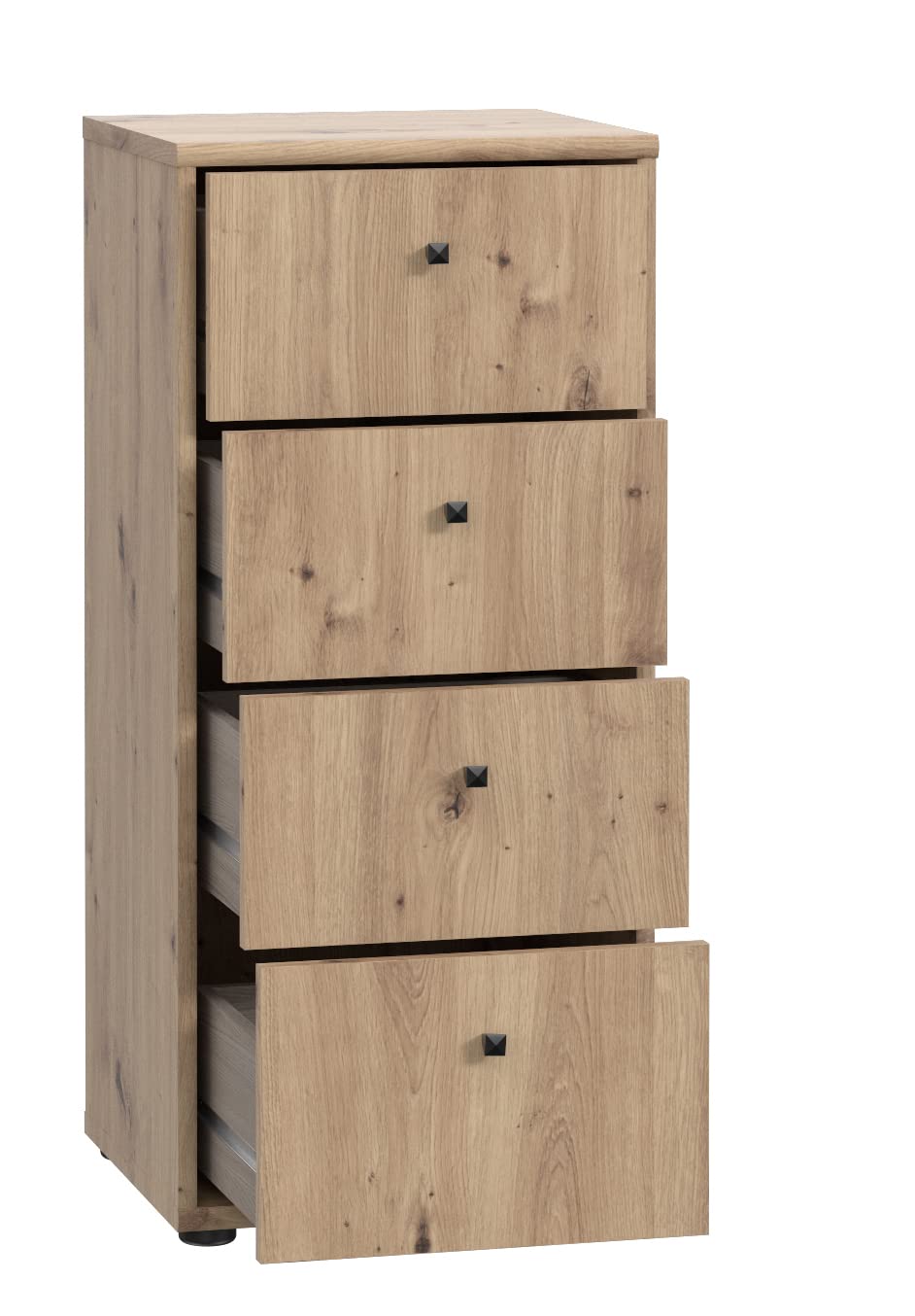 FORTE TEMPRA 2 Kommode mit 4 Schubladen, Holzwerkstoff, Artisan Eiche Dekor, (B x H x T) 38,6 x 85,5