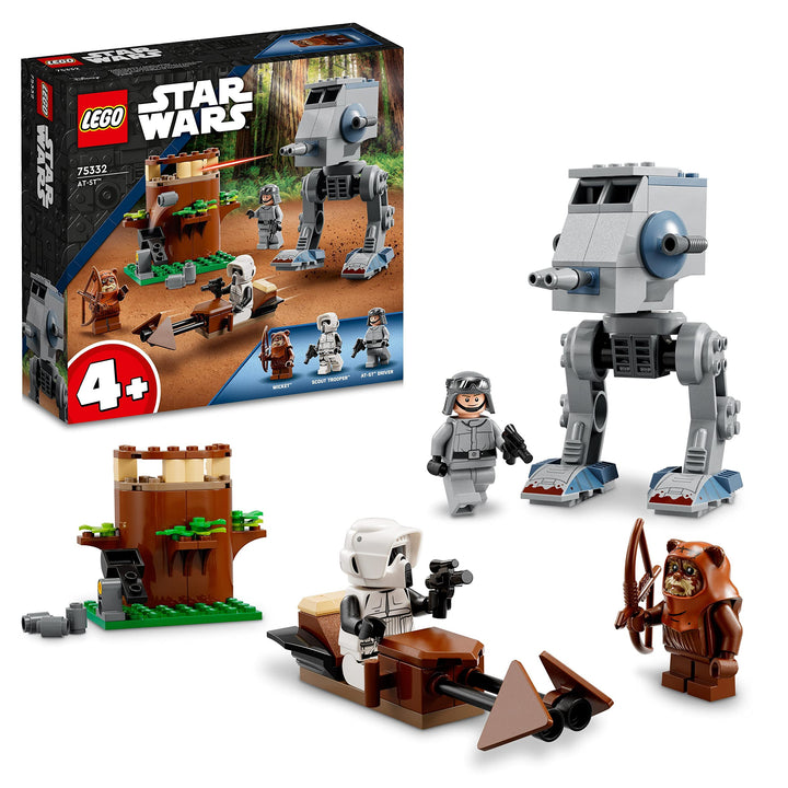 LEGO 75332 Star Wars at-ST, Bauspielzeug für Vorschulkinder ab 4 Jahren mit Ewok Wicket und Scout Tr