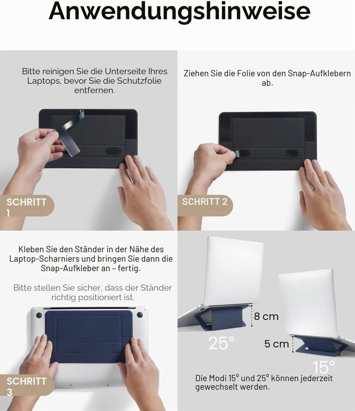 MOFT Invisible Airflow Laptopständer, mit Offenem Design für Wärmeableitung, Einstellbare Doppelwink