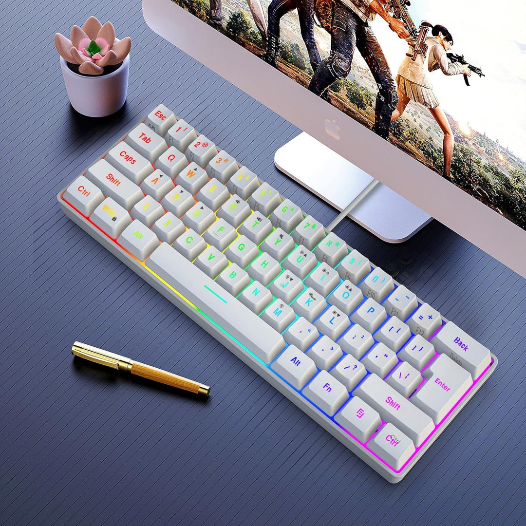 Snpurdiri 60% Prozent Gaming Tastatur, Mini Kleine Kabelgebundene Mechanisches Gefühl Keyboard, Trag