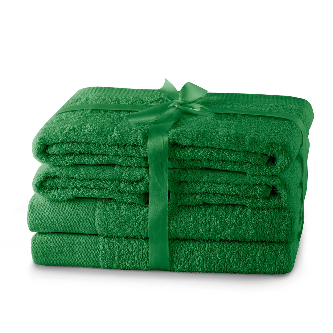 AmeliaHome Handtuch Set Grün 4 Handtücher 50x100 cm und 2 Duschtücher 70x140 cm 100% Baumwolle Quali