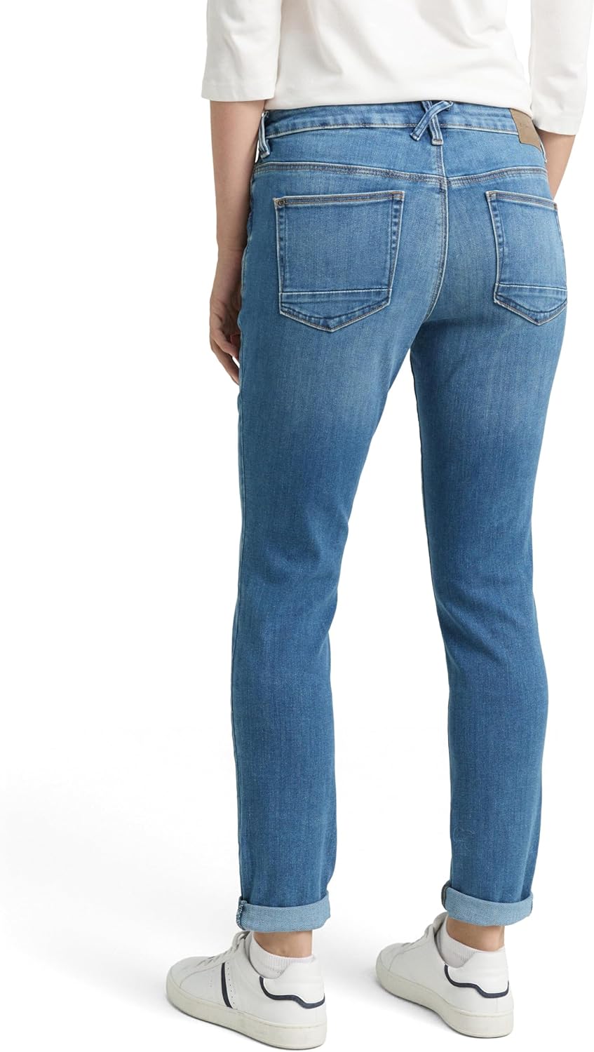 TOM TAILOR Damen Tapered Relaxed Jeans 25W / 30L 10119-used Mid Stone Blue Denim, 25W / 30L 10119-us